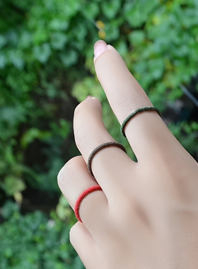 金刚结情侣编织新中式红绳戒指女