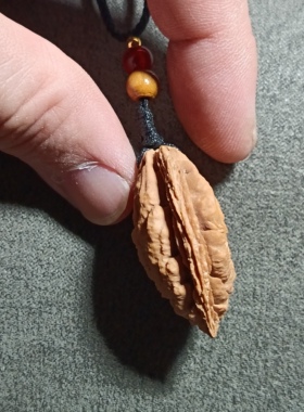 钟馗讳字单籽纯手工桃枭雕刻精品手把件配饰吊坠项链出行平安压惊