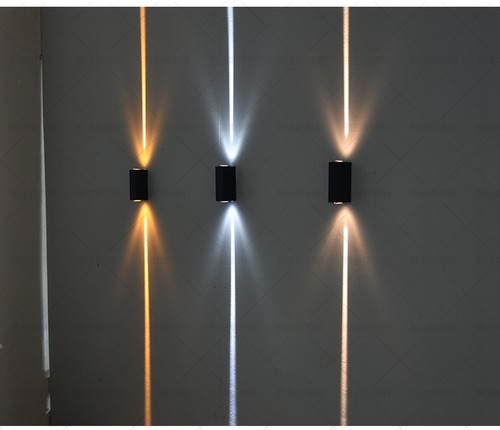 户外双头壁灯室内墙灯阳台柱子走廊一束光墙壁灯室外防水彩色射灯 - 图1