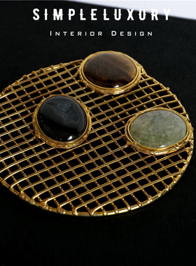 轻奢贵气猫眼宝石牛皮黄铜首饰盒