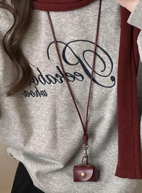 装个可爱毛衣链皮质可爱小包包