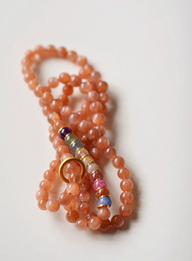 天然太阳石手链女款多圈手串日光石项链水晶手饰送女友闺蜜礼物