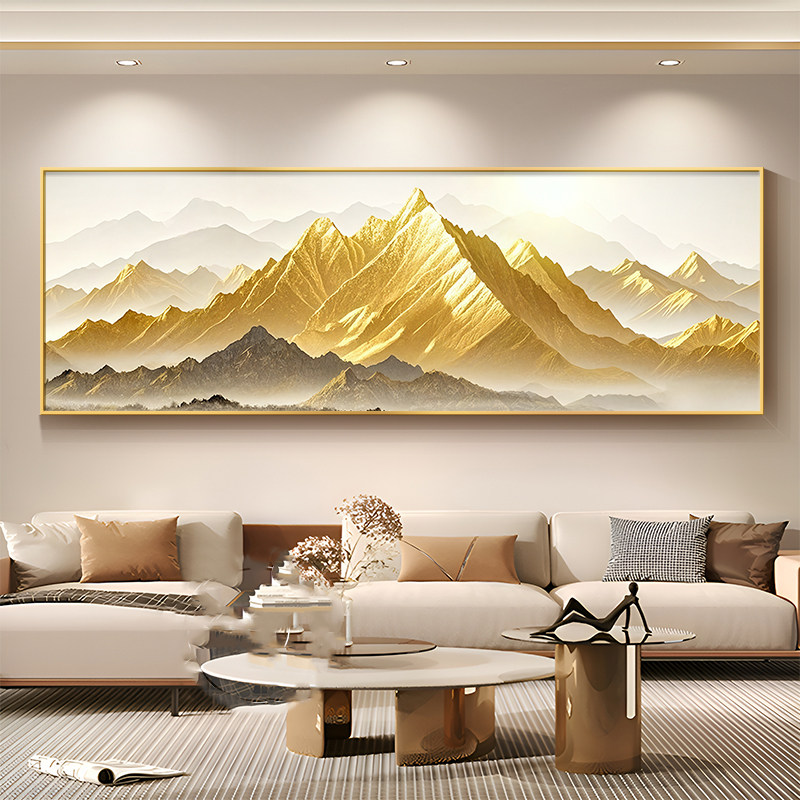 日照金山客厅装饰画山水画高级感沙发背景墙挂画背有靠山卧室壁画,淘宝优惠券,粉丝福利购,淘宝优惠卷