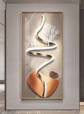 现代简约高端LED灯玄关装饰画