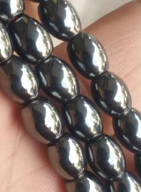 甘肃黑又亮陨石鼓珠项链包邮