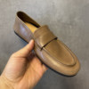 Summer handmade calf leather flat loafers for women
