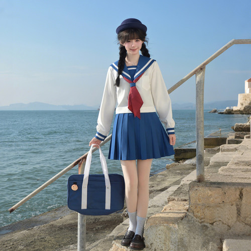 樱花家族JK制服百褶裙 多色纯色裙 绀色黑色日系学院风长短裙女夏 - 图1