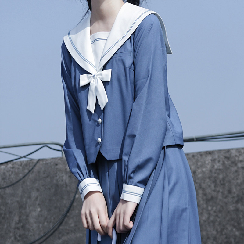 樱花家族jk制服原创jk水手服长袖 堂前燕 Jk中间服绀碧色女春季 三坑日记