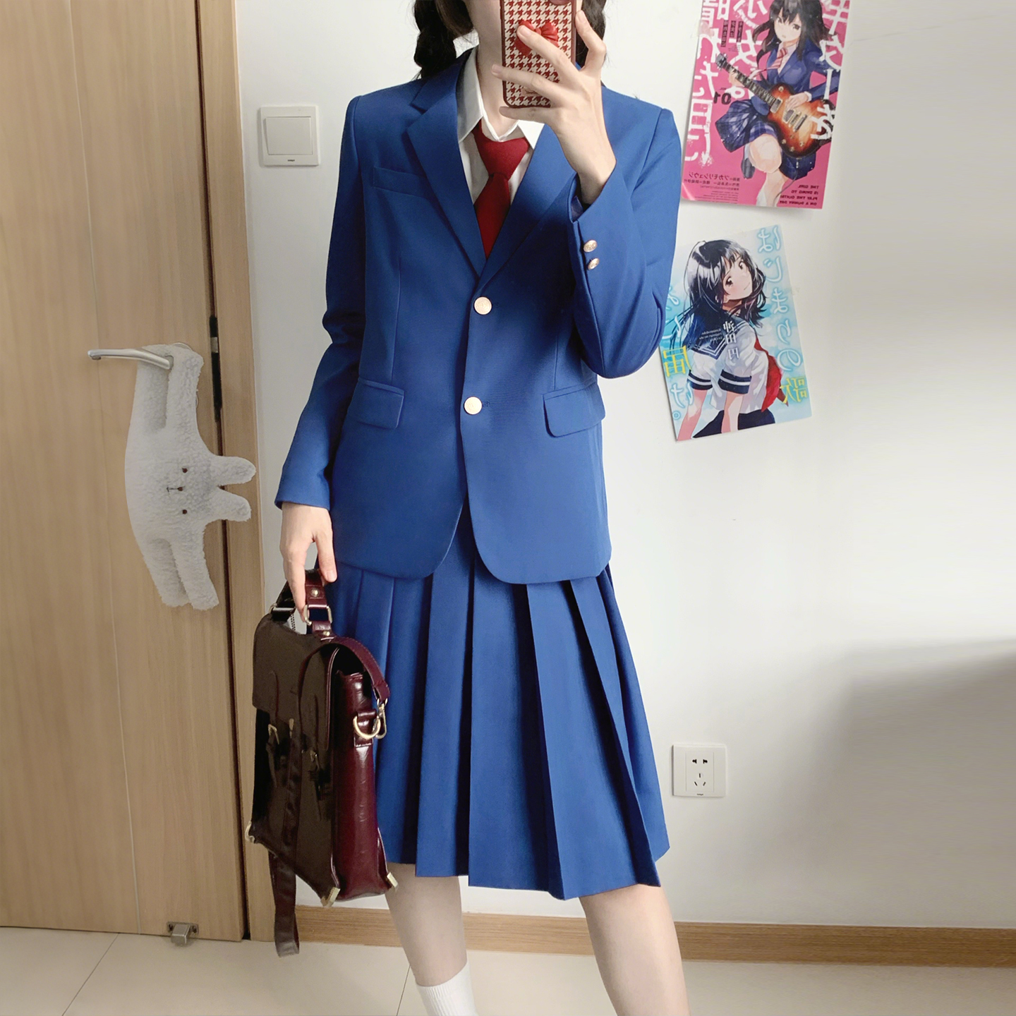 樱花家族花绀色西服 漫画感jk制服DK西裤学院风套装外套上衣男女 - 图2