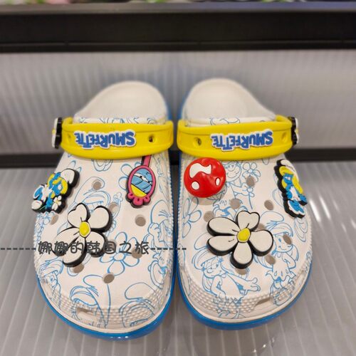 韩国代购Crocs卡骆驰 Smurfs Platform Clog厚底洞洞鞋女款210822 - 图0
