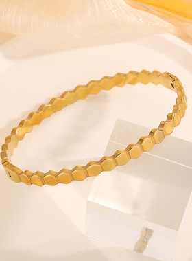 蜂巢钛钢手镯ins小众轻奢网红