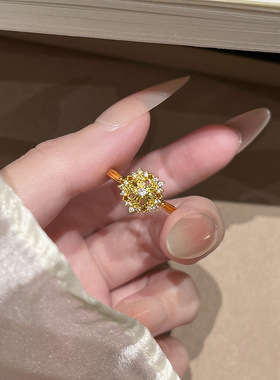 轻奢小众设计爆闪雪花小碎指女开口精致感百搭手饰品