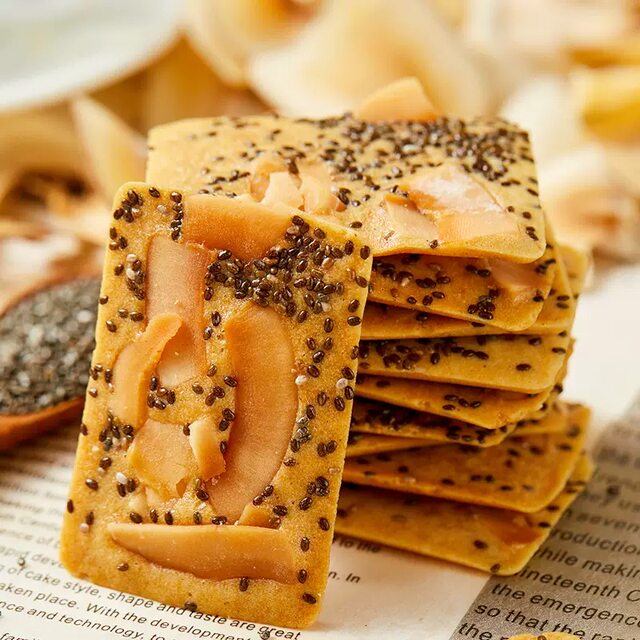 Healthy gourmet chia seeds, red dates, yam and coconut crisps