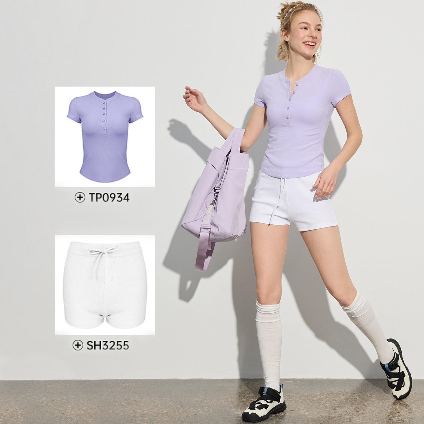 运动休闲短袖女柔软透气螺纹莫代尔健身服纽扣亨利领T恤瑜伽上衣,淘宝优惠券,粉丝福利购,淘宝优惠卷