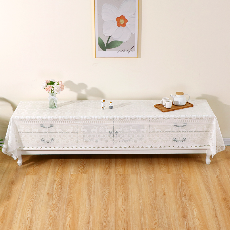 简约电视柜遮丑防尘桌布轻奢高级餐边柜盖布鞋柜茶几桌布台布蕾丝,淘宝优惠券,粉丝福利购,淘宝优惠卷