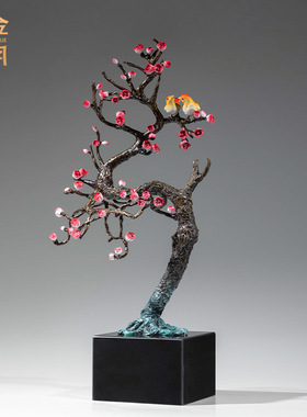 铜艺坊喜上眉梢喜鹊小鸟铜摆件家居客厅装饰金属铜工艺品乔迁送礼