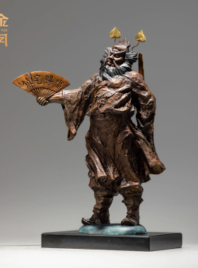 铜艺坊天师钟馗人物神像铜雕摆件神话人物钟馗彩铜金属铜雕塑神像