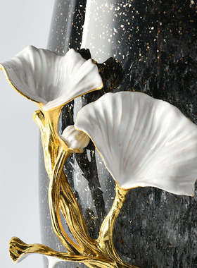 现代轻奢烟灰色玻璃花器花瓶客厅干花样板售楼处桌面软装饰品摆件