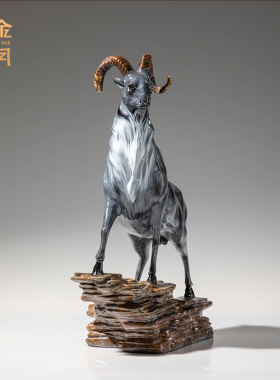 铜艺坊领头羊彩铜摆件商务馈赠公司开业礼品黄铜山羊工艺品铜摆件