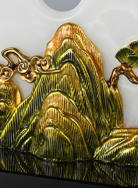 吉祥摆件现代珐琅彩新中式入户玄关家居饰品玉石平安扣水晶工艺品