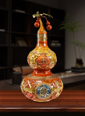 金玉满堂纯黄铜葫芦摆件家居客厅酒柜中堂玄关装饰品乔迁开业礼品