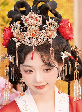 福利款原创唐制汉服凤冠婚嫁头饰