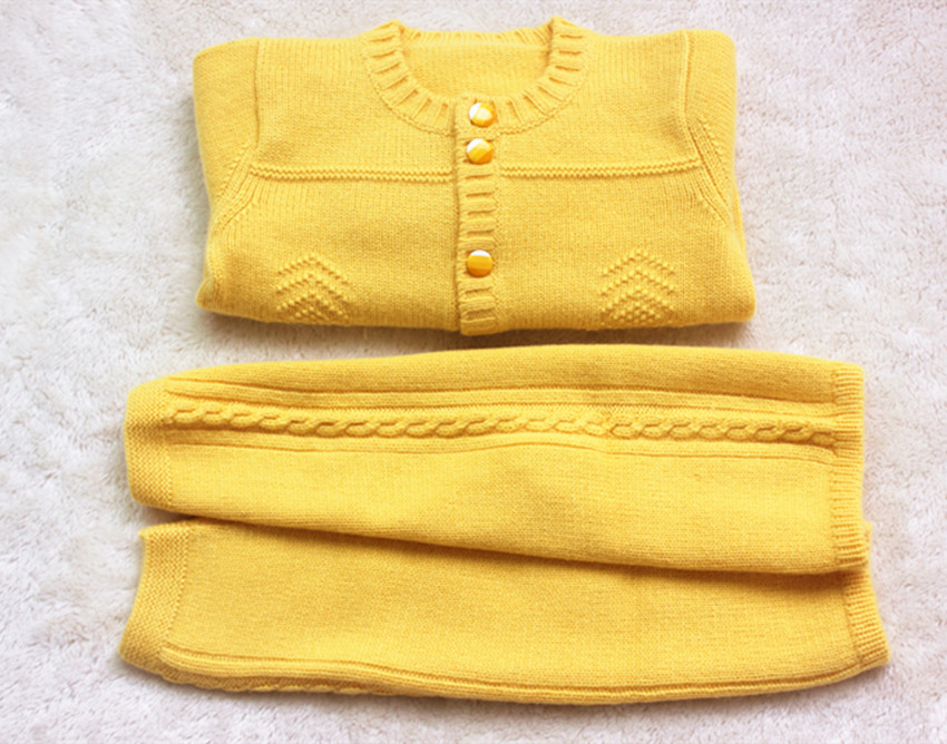 纯手工编织新生婴幼儿童羊绒毛衣 6－10个月 宝宝套装 满月送礼 - 图1