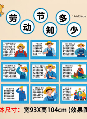 小学劳动节板报布置墙贴致敬劳模