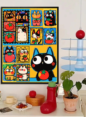 多巴胺可爱小狗猫咪梳妆台摆画