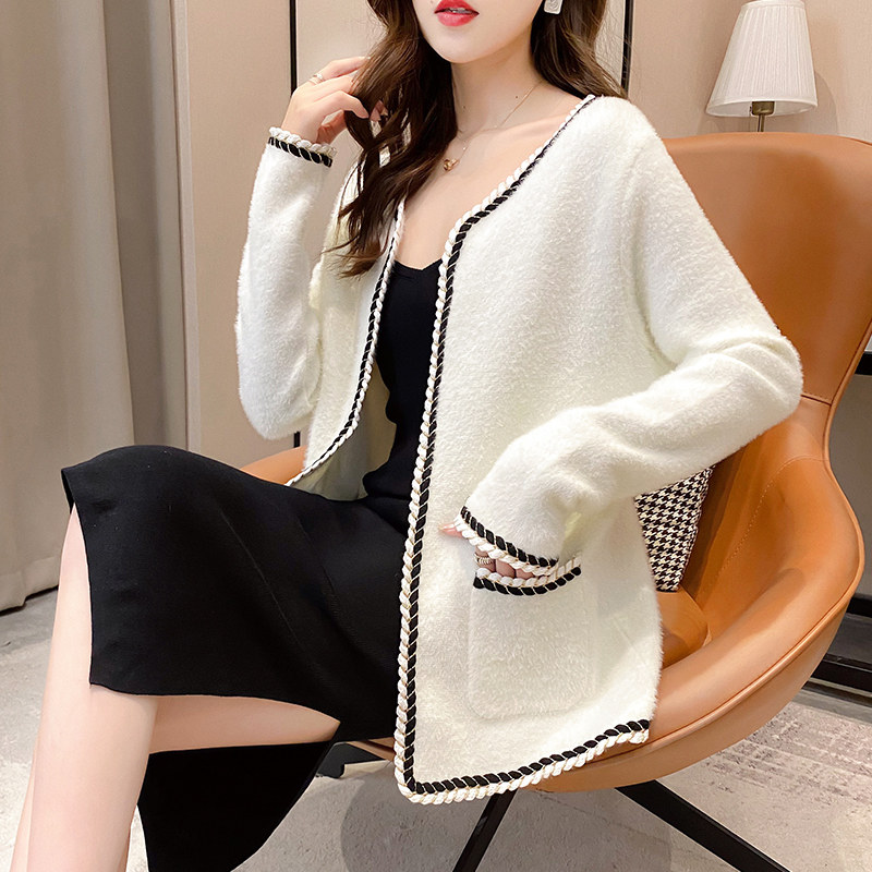 2020年新款秋冬季仿水貂绒女毛衣 卡美秀服饰短外套