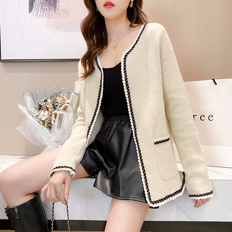 2020年新款秋冬季仿水貂绒女毛衣 卡美秀服饰短外套