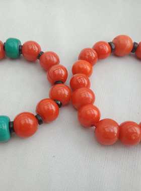 清朝手链情侣老琉璃珠子包邮