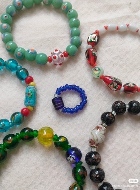 各色手工擀珠手串琉璃