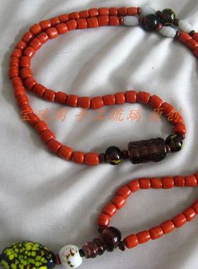 包浆老琉璃珠子项链4折