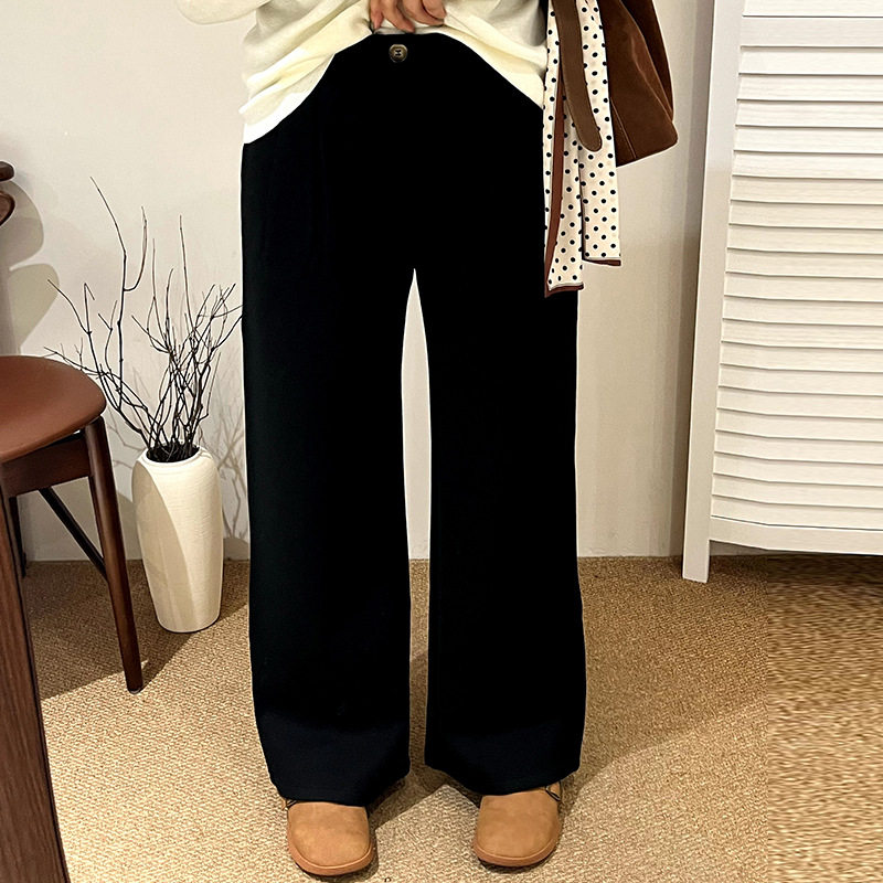 大码休闲裤高腰宽松阔腿裤2025冬季新款胖mm百搭直筒裤女西裤,淘宝优惠券,粉丝福利购,淘宝优惠卷
