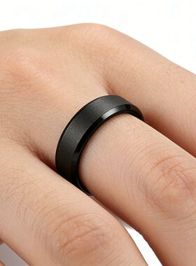 欧美街头磨砂钛钢戒指男创意潮人