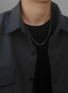 欧美嘻哈说唱钛钢项链