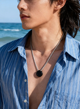 两用款嘻哈戒指吊坠钛钢钛钢