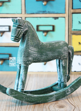 木雕复古做旧装饰品书房桌面摆件