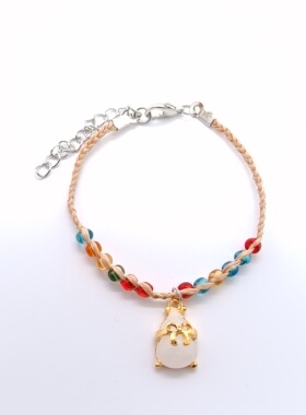 仿玉吊坠手链小兔子葫芦转运珠拉菲草许愿草幸运草许愿手链