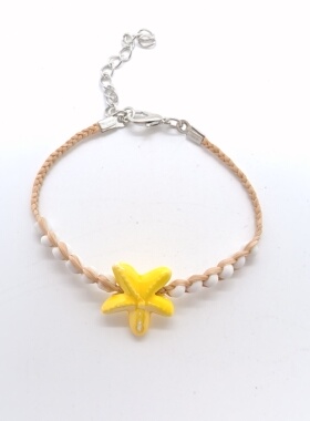 陶瓷星星许愿手链拉菲草许愿草海星海洋风公主学生手串女饰品