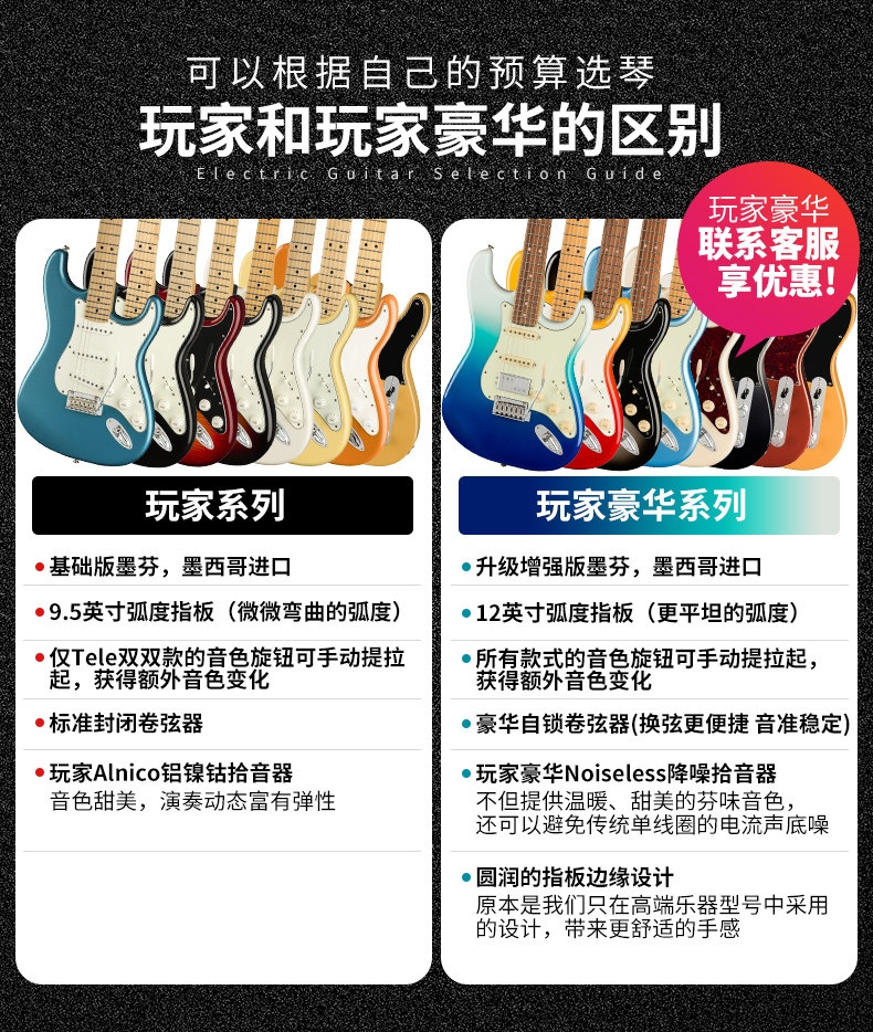 fender芬达玩家player plus电吉他 爱乐乐器吉他-电吉他