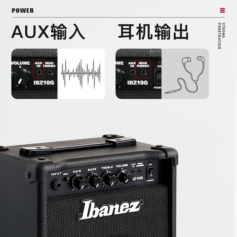 IBANEZ依班娜电吉他音箱IBZ10G/B贝司音箱贝斯音响初学者入门 - 图3