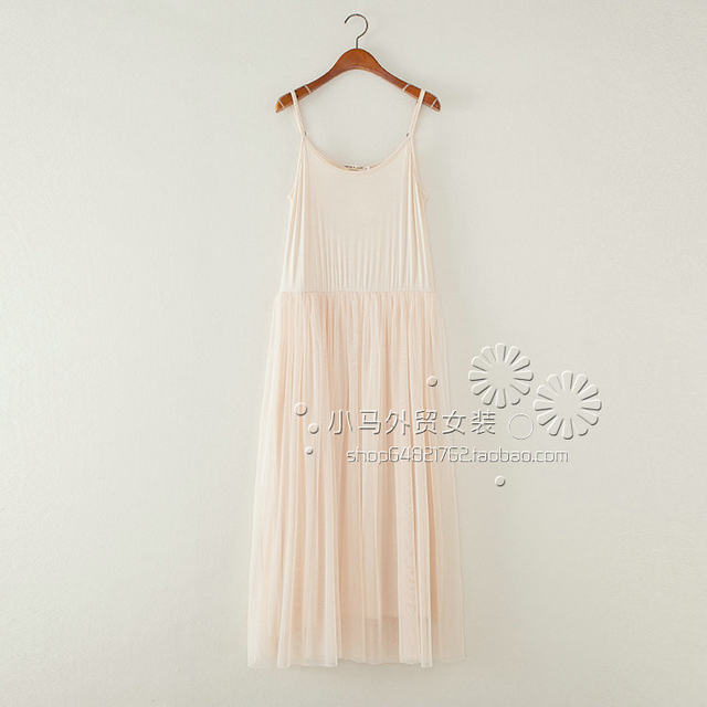 Korean style base Modal suspender mesh dress