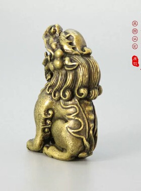 复古实心黄铜望天吼迷你茶宠桌面家居摆件纯铜貔貅镇宅手把件铜器