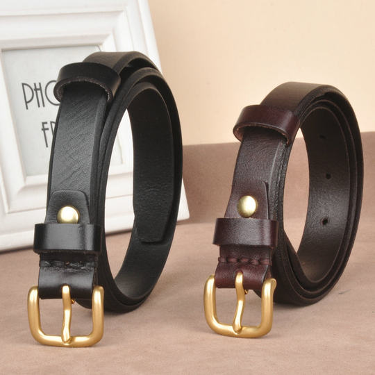 铜头＋纯皮  皮带女设计感小众真皮头层牛皮女士腰带配牛仔裤百搭