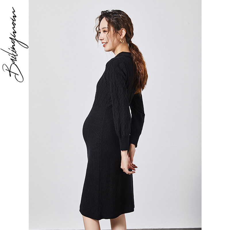 孕妇秋装2020年新款秋季时尚连衣裙 百伶妈妈连衣裙