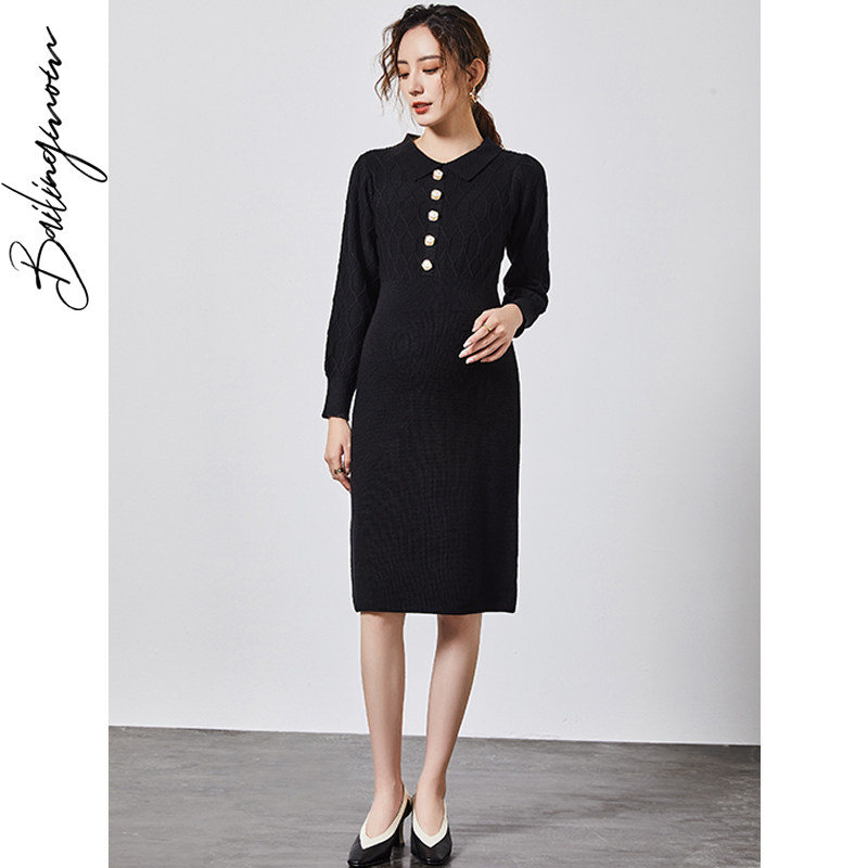 孕妇秋装2020年新款秋季时尚连衣裙 百伶妈妈连衣裙