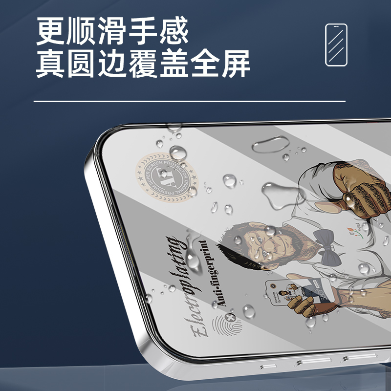 适用苹果17 AIR 16E钢化膜 对折防静电防尘IPhone15PROMAX 14 13 12 11 XSMAX xs PLUS高清防窥玻璃膜 - 图2