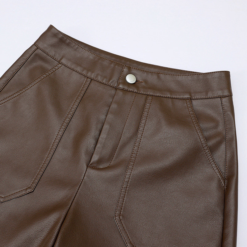 直筒裤女皮裤2025秋冬新款阔腿裤高腰显瘦宽松垂感休闲裤皮长裤子,淘宝优惠券,粉丝福利购,淘宝优惠卷